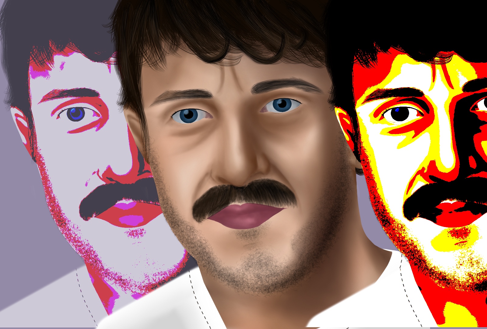 Paul Mescal three portraits artwork by Ecaterina Paraschiv