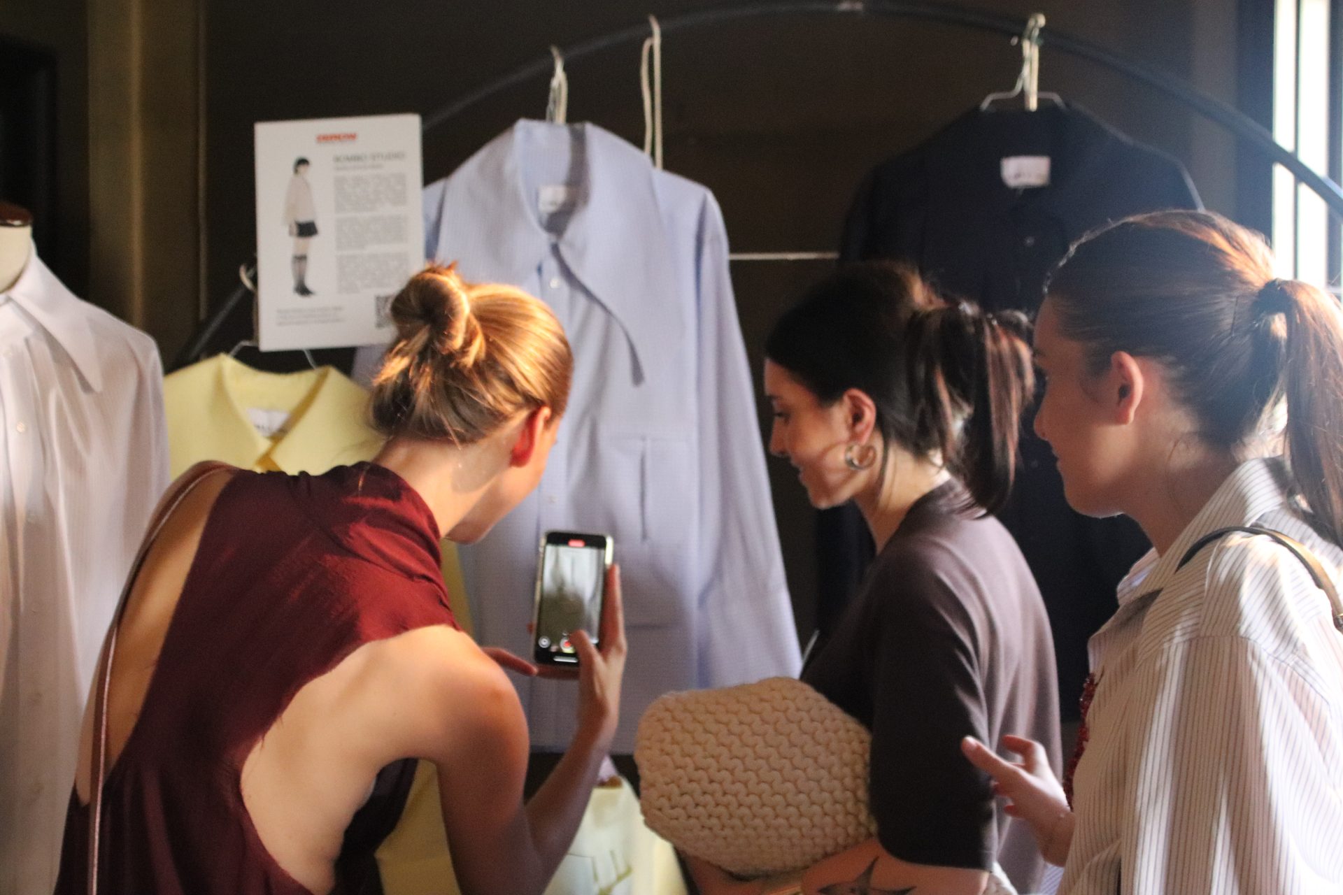 Zero Waste project sustainable fabrics visitors at exhibition