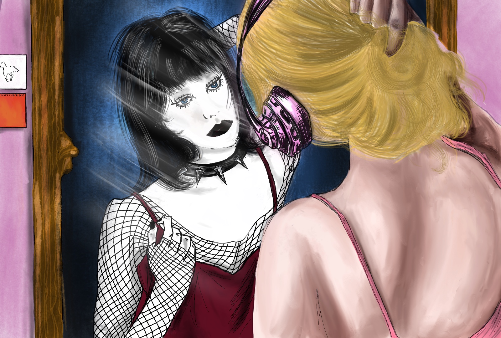 Digital artwork about the dark playlist by Isabella Inceayan student at Istituto Marangoni Firenze.