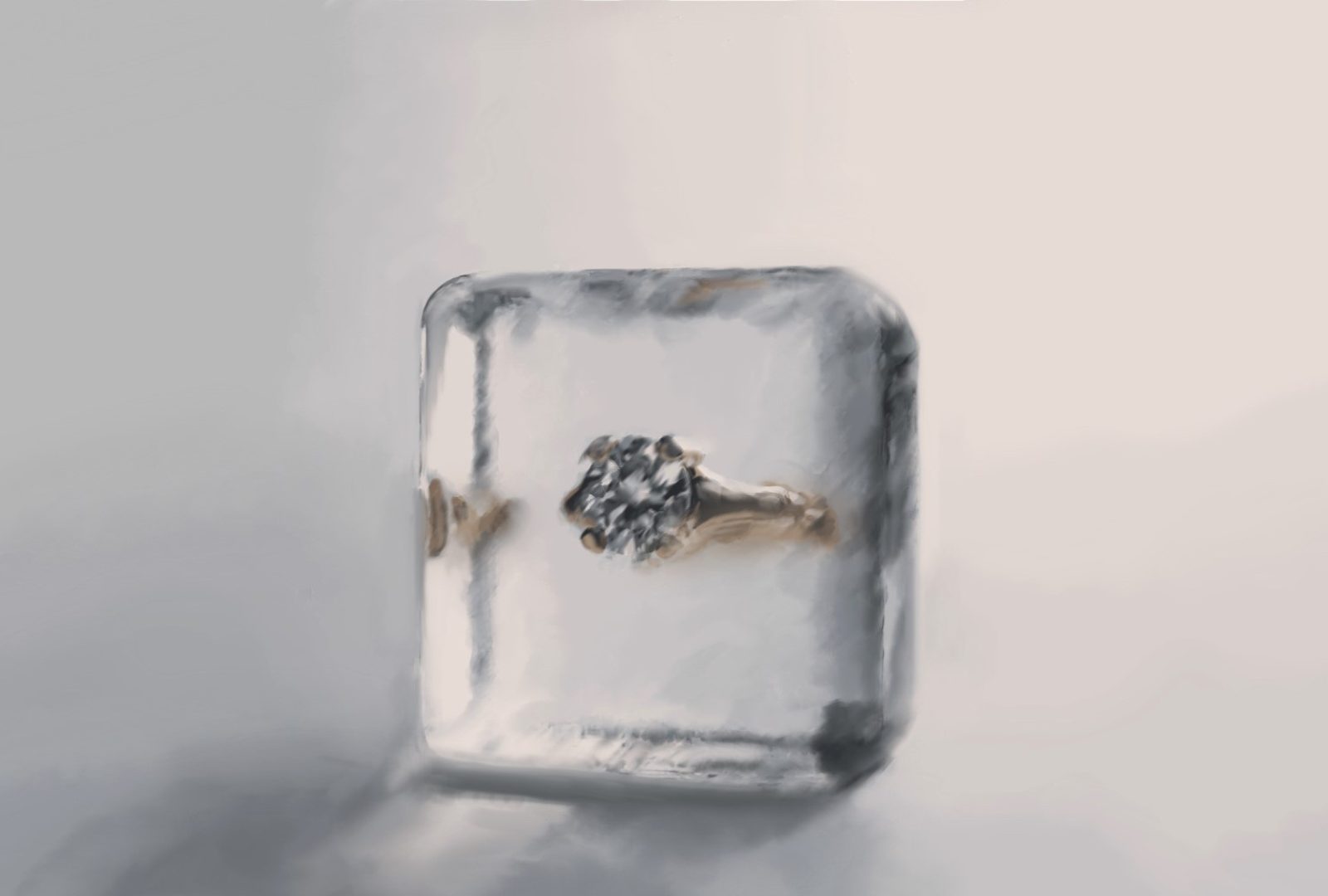 Jewelry in the ice, ring artwork by Ana Karen Garcia Resendiz