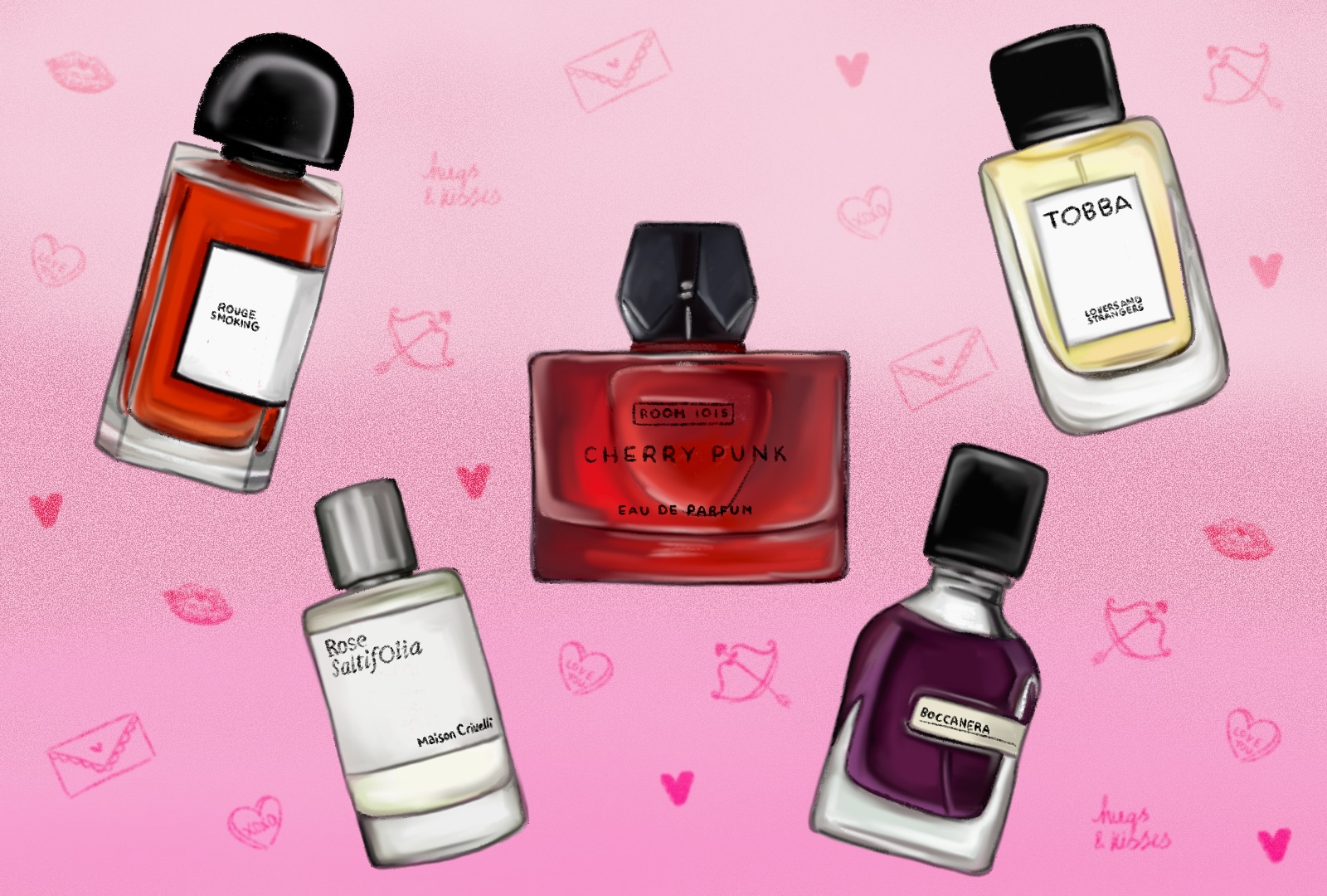 Illustration inspired by niche fragrances and anti-mainstream perfume culture.