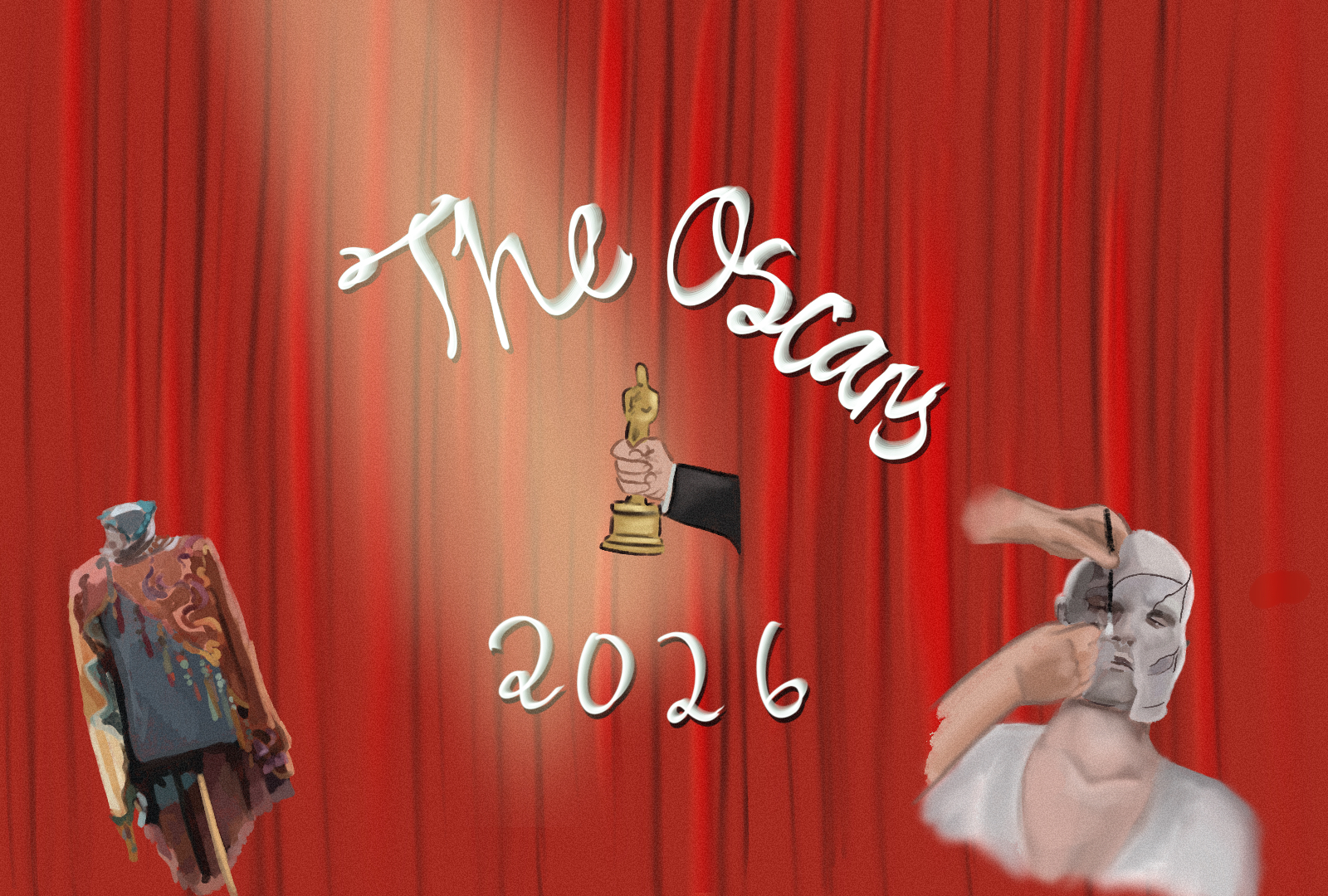 Digital illustration inspired by the Oscars 2026 and the glamour of award season.