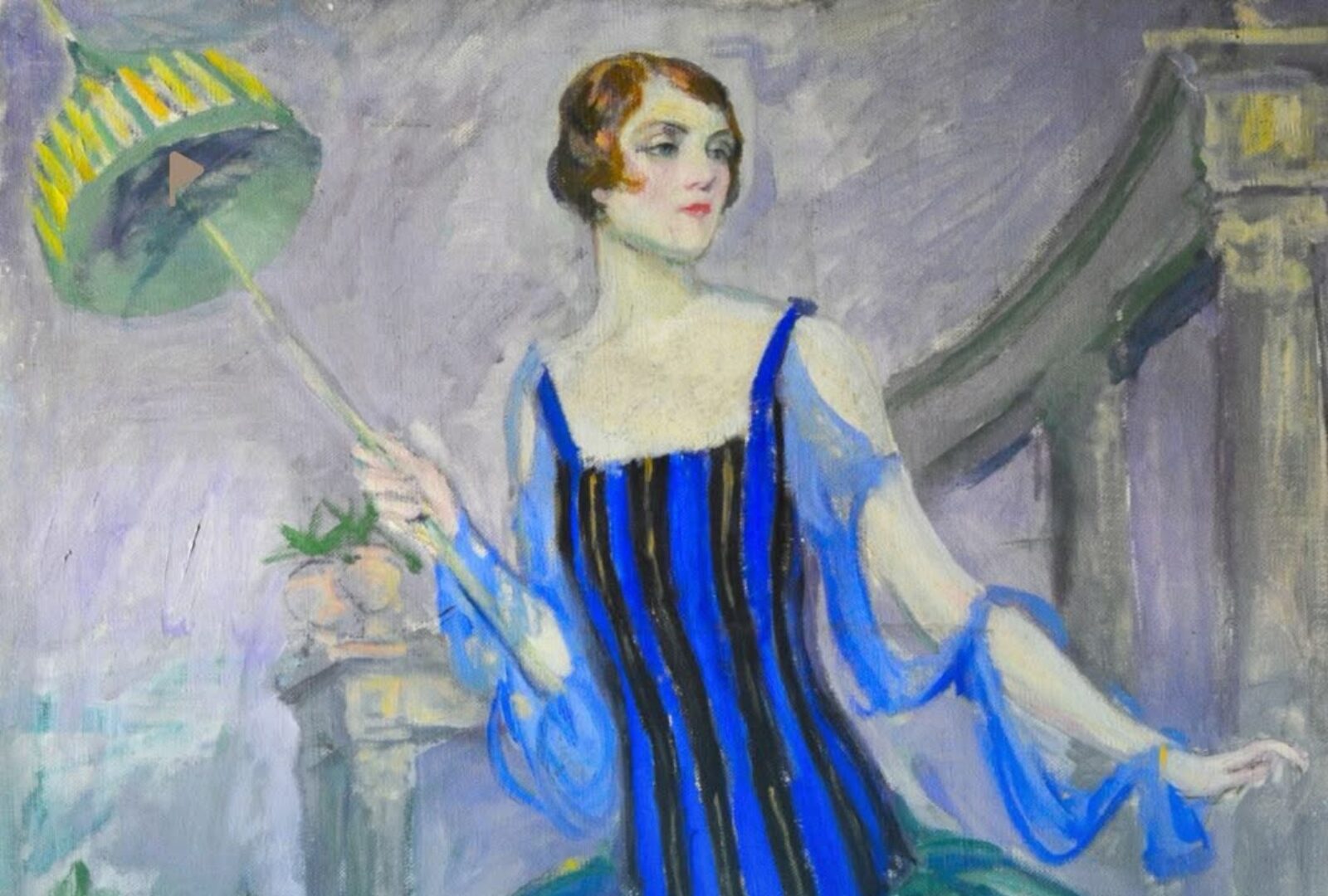 Arthur Acton, Portrait of Cora Antinori in the Garden of Villa La Pietra (1915)